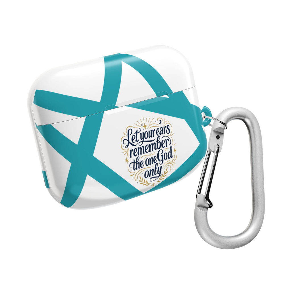 AirPod Case — Religious Star Design with “Let Your Ears Remember the One God Only”