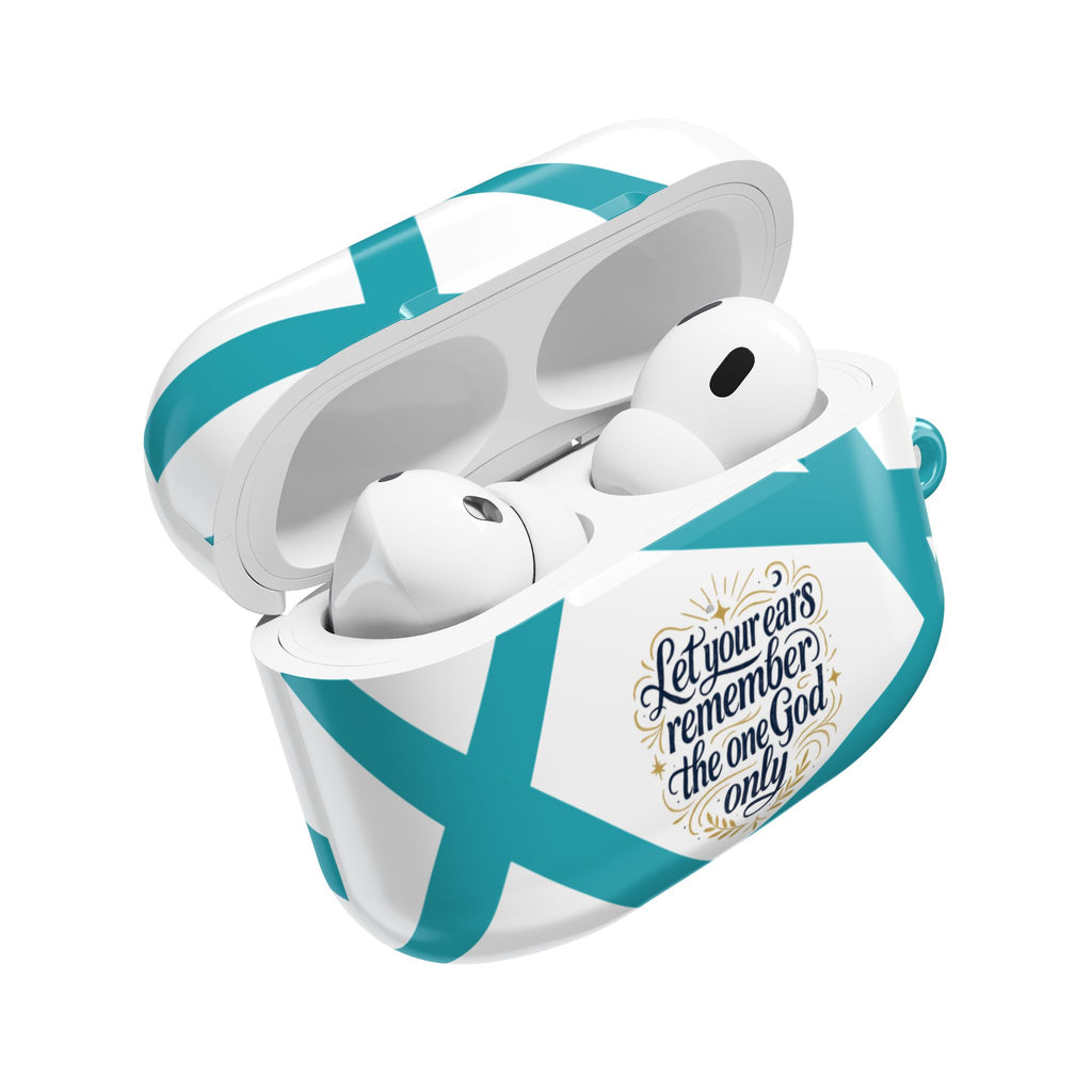 AirPod Case — Religious Star Design with “Let Your Ears Remember the One God Only”