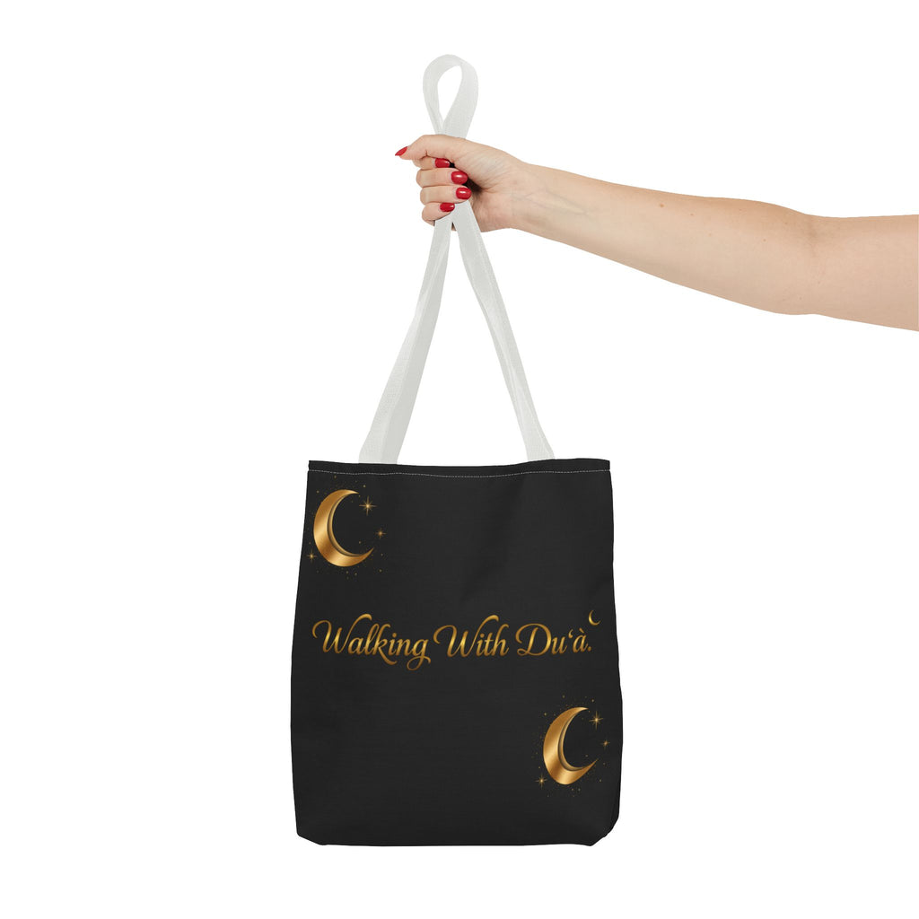 Walking With Dua Tote Bag — Inspirational Script Canvas Tote