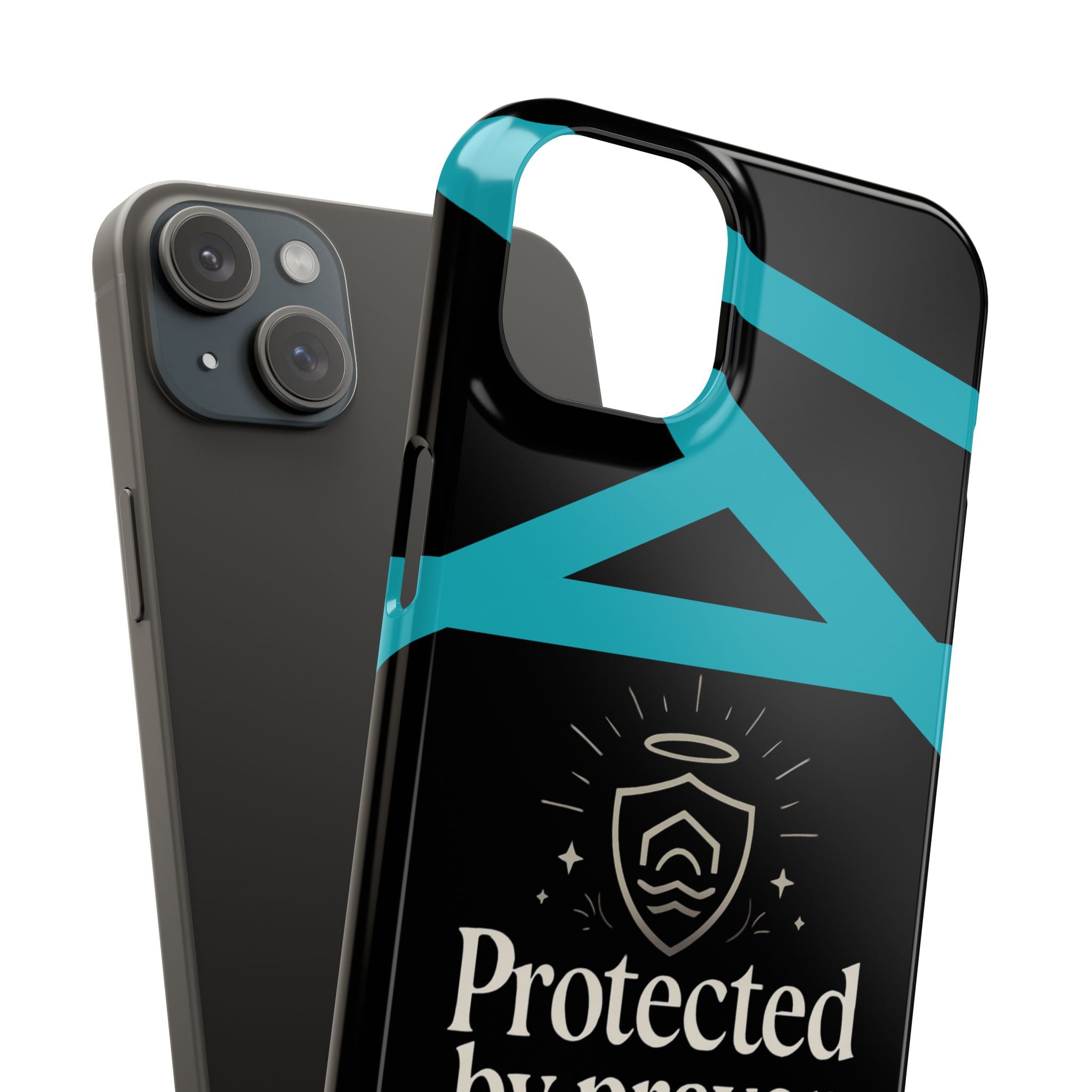 Slim Phone Case — "Protected by Prayer Not Plastic" Religious Protective iPhone Case
