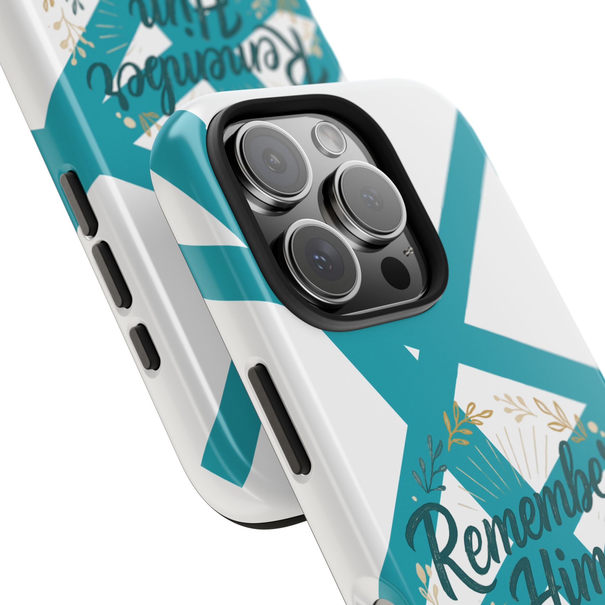 Remember Him Often Tough Phone Case — Floral Teal Memorial Protective Cover