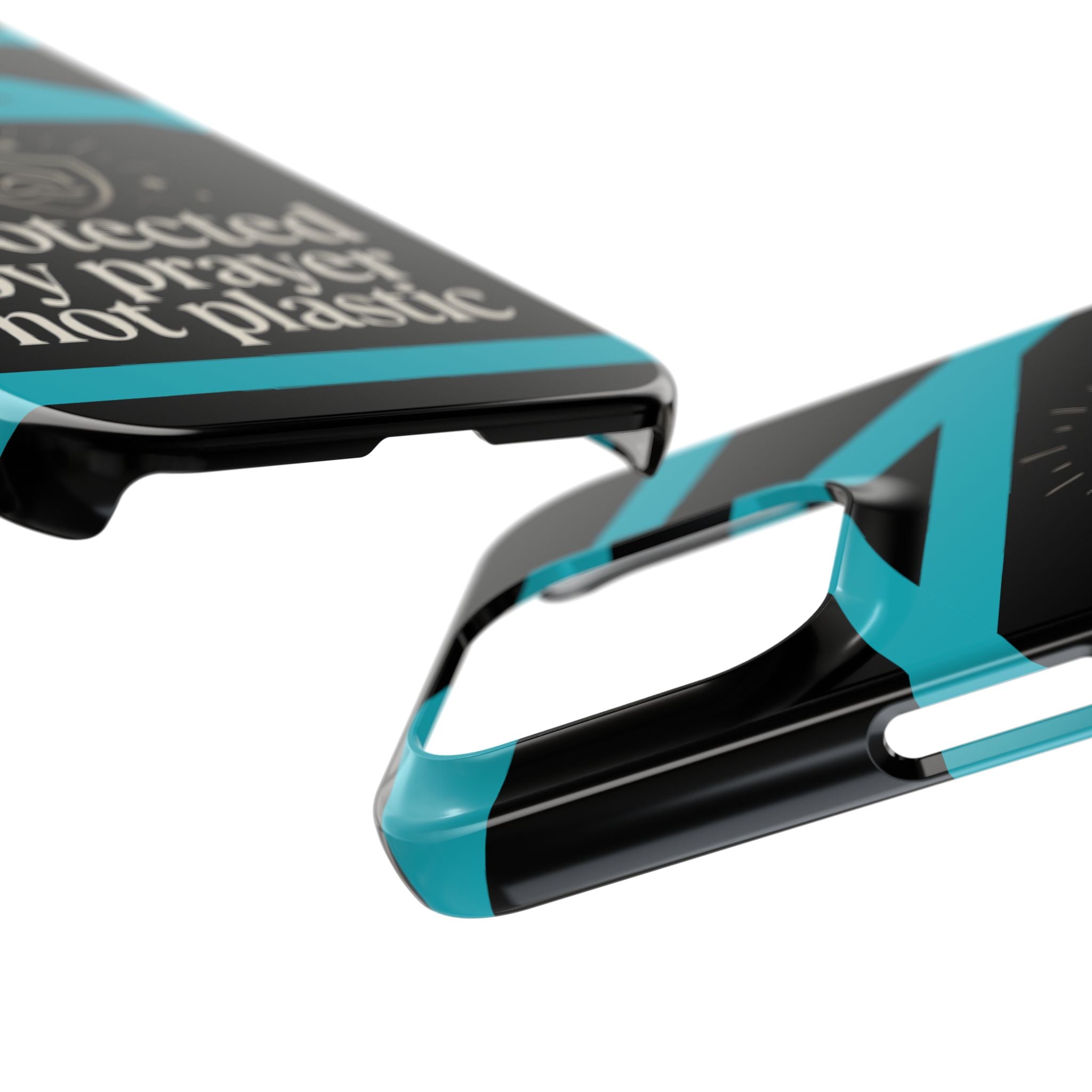Slim Phone Case — "Protected by Prayer Not Plastic" Religious Protective iPhone Case