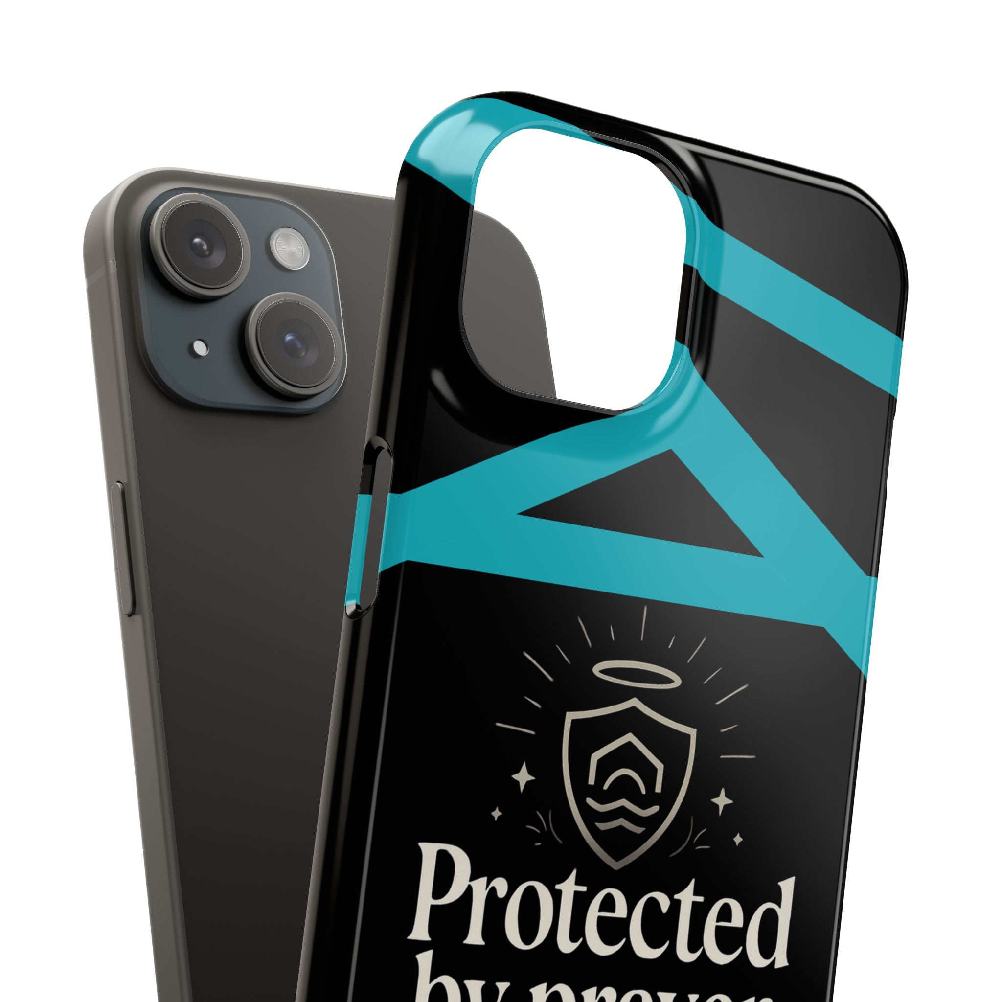 Slim Phone Case — "Protected by Prayer Not Plastic" Religious Protective iPhone Case