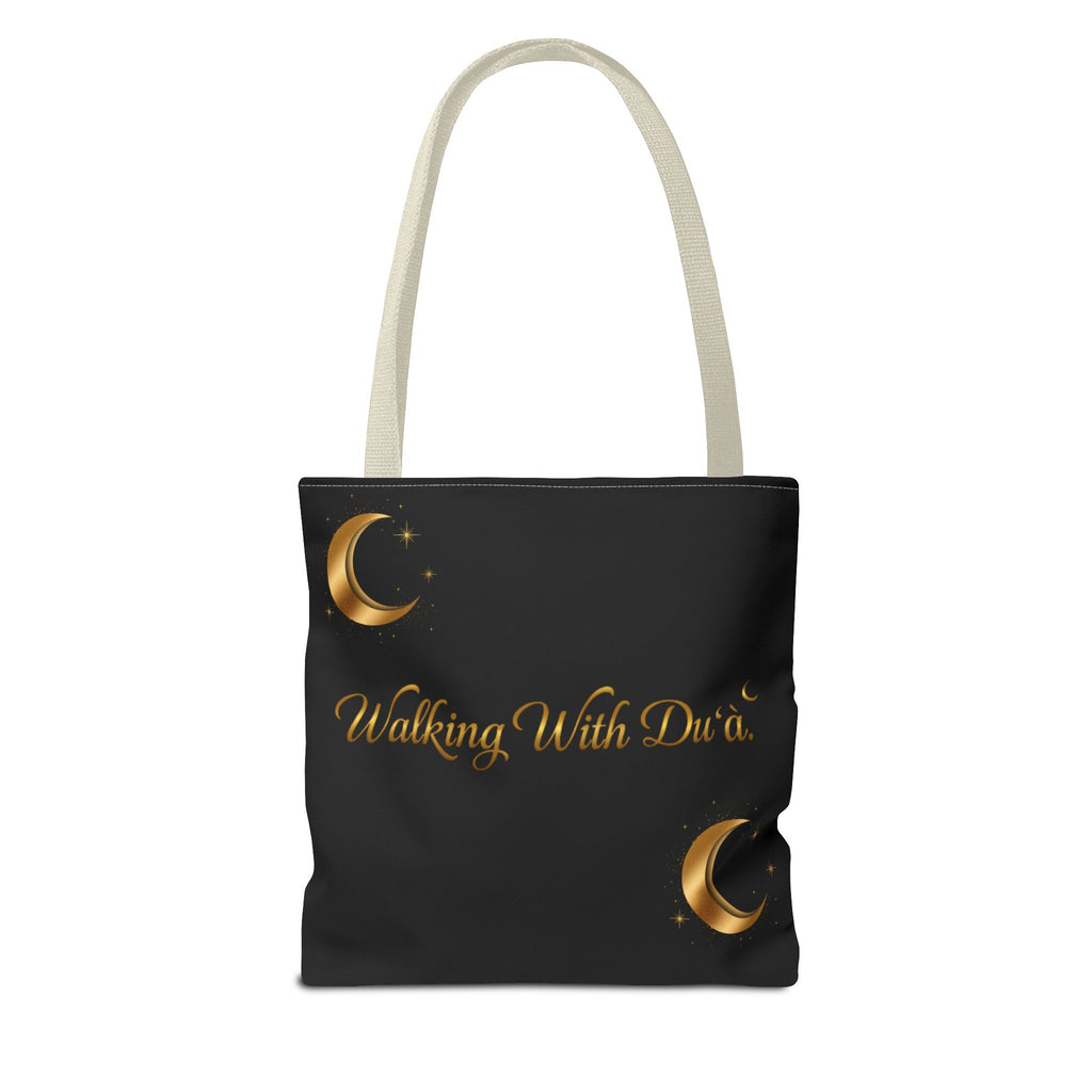 Walking With Dua Tote Bag — Inspirational Script Canvas Tote