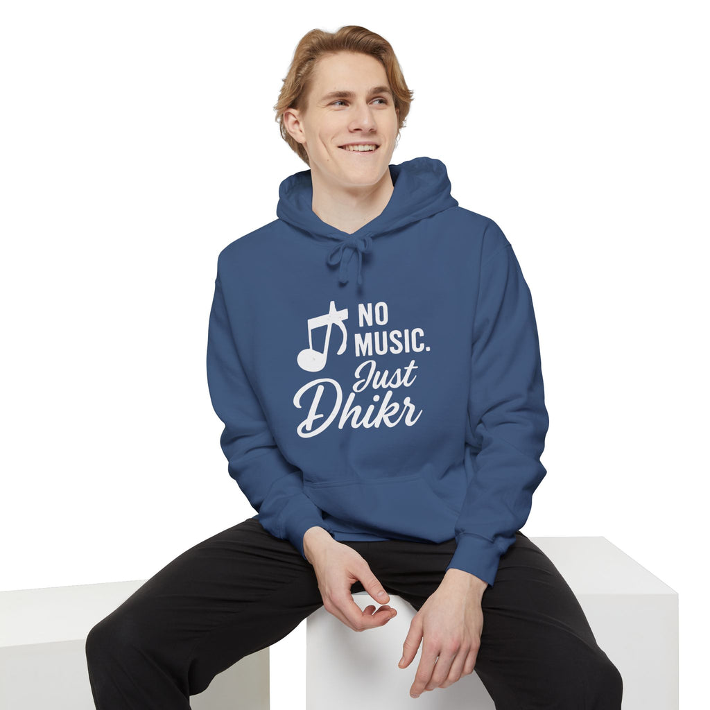 Hoodie — "No Music, Just Dhikr" Spiritual Music Note Hoodie