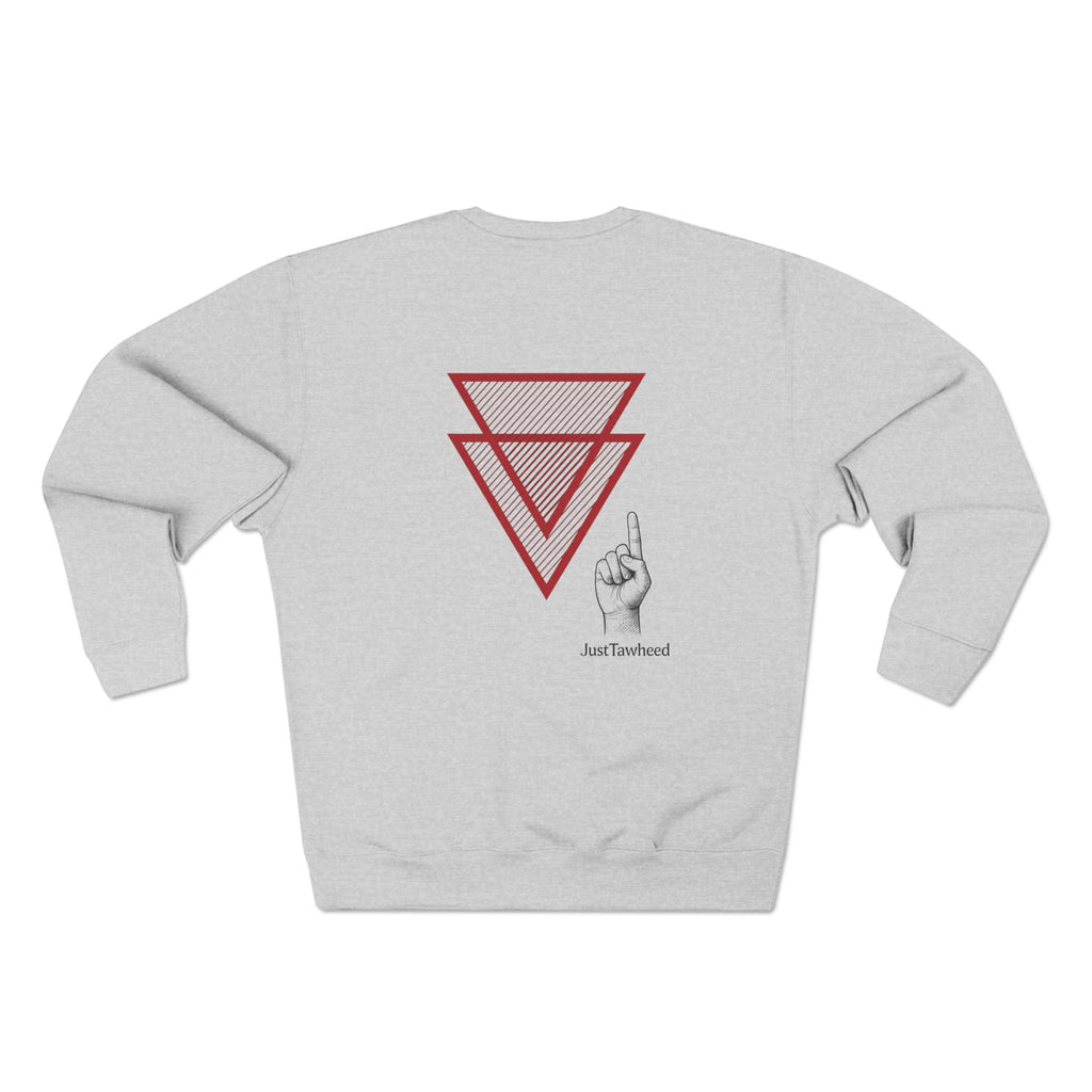 Crewneck Sweatshirt — "Peace Begins With Salaam" Minimal Triangle Design