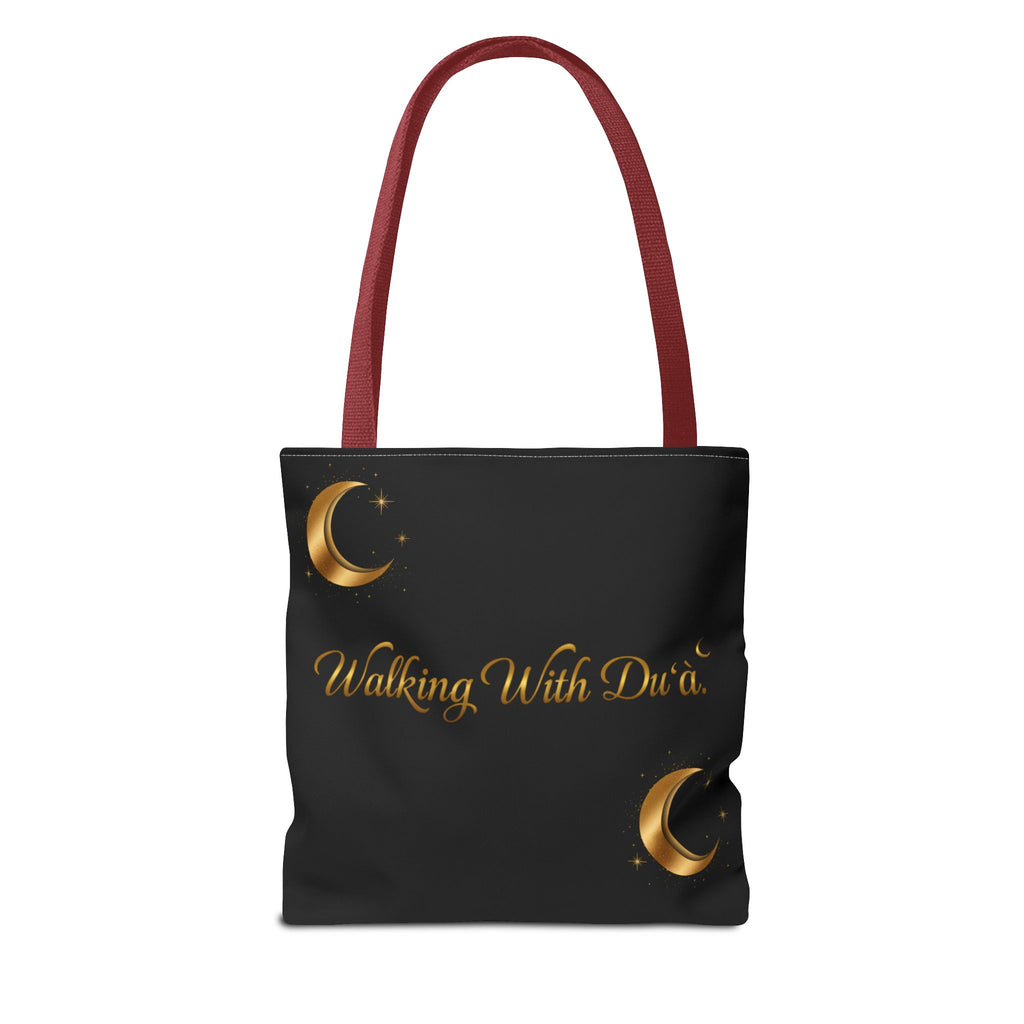 Walking With Dua Tote Bag — Inspirational Script Canvas Tote