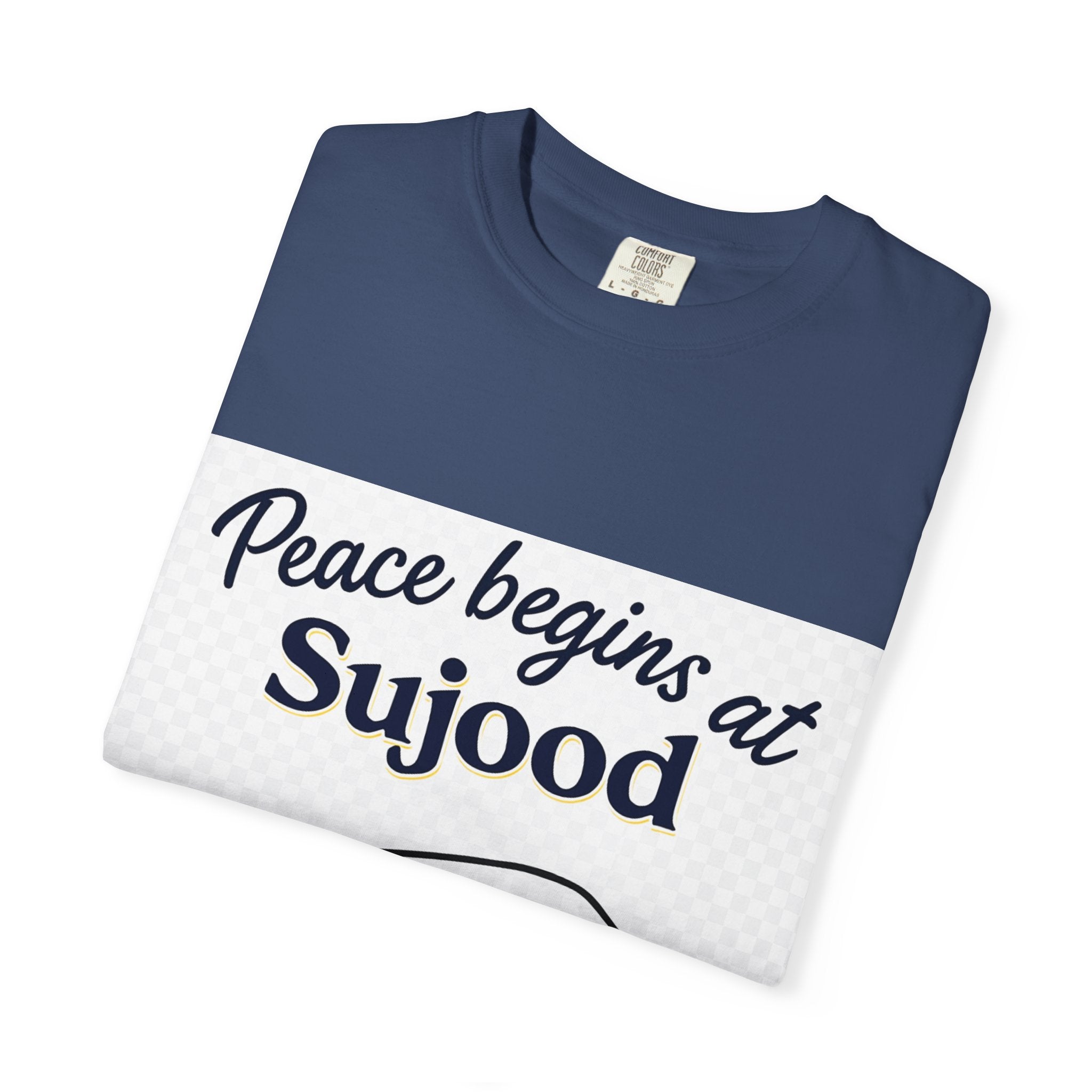 Prayer (Sujood) T-Shirt — "Peace Begins at Sujood" Islamic Faith Tee
