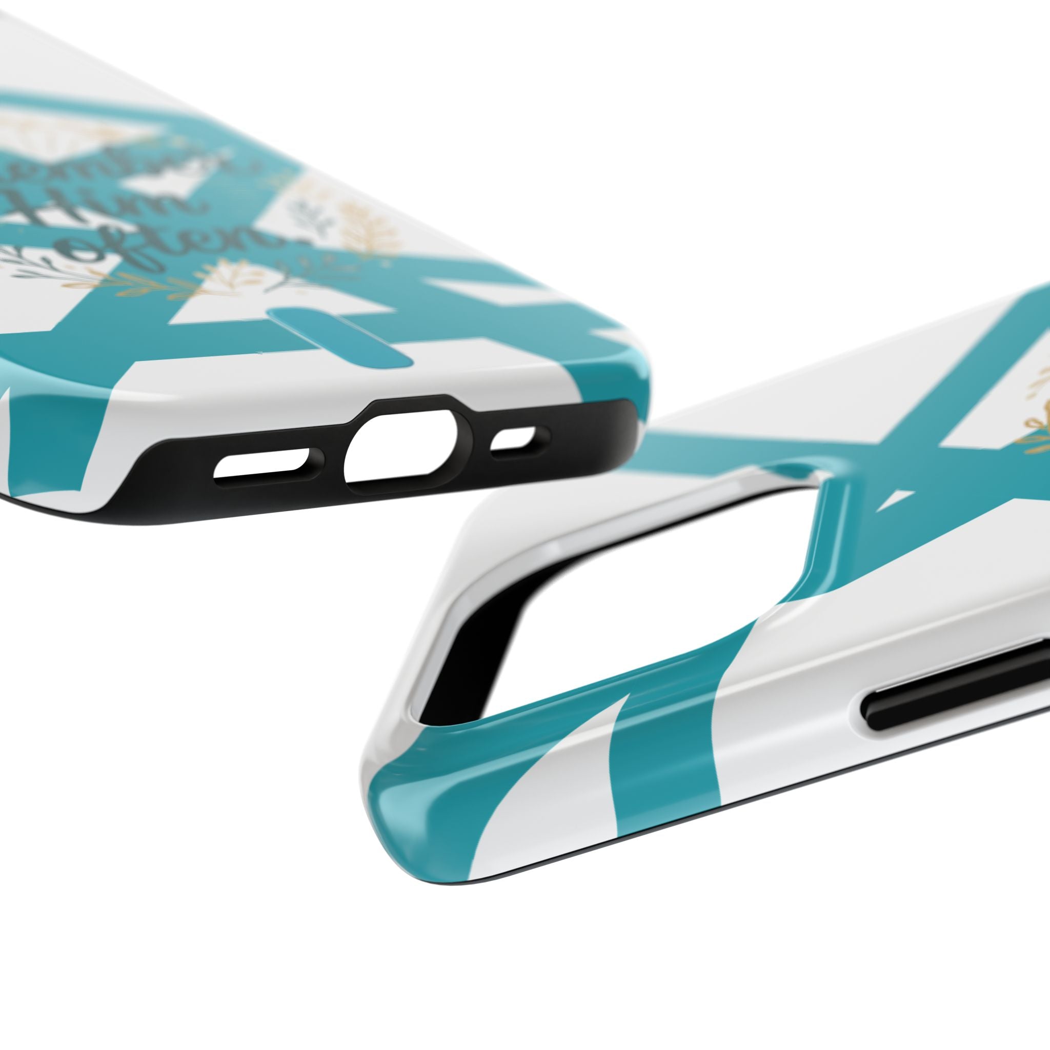 Remember Him Often Tough Phone Case — Floral Teal Memorial Protective Cover