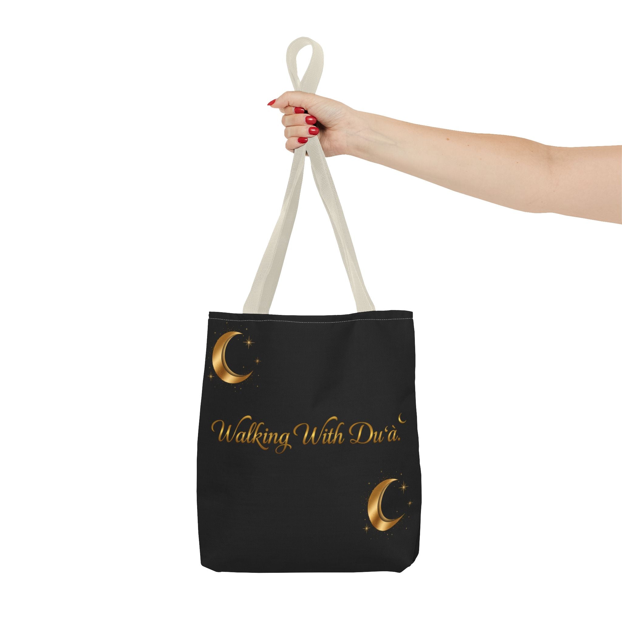 Walking With Dua Tote Bag — Inspirational Script Canvas Tote