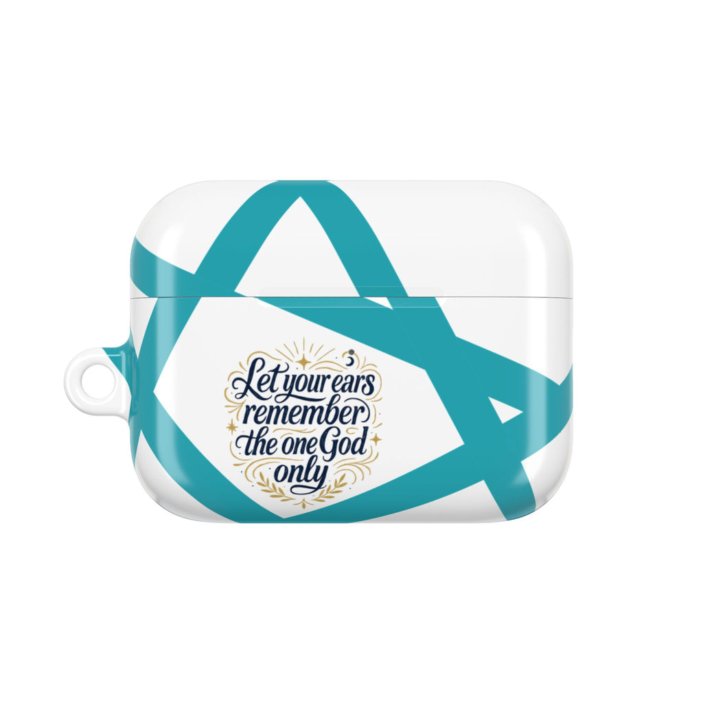 AirPod Case — Religious Star Design with “Let Your Ears Remember the One God Only”