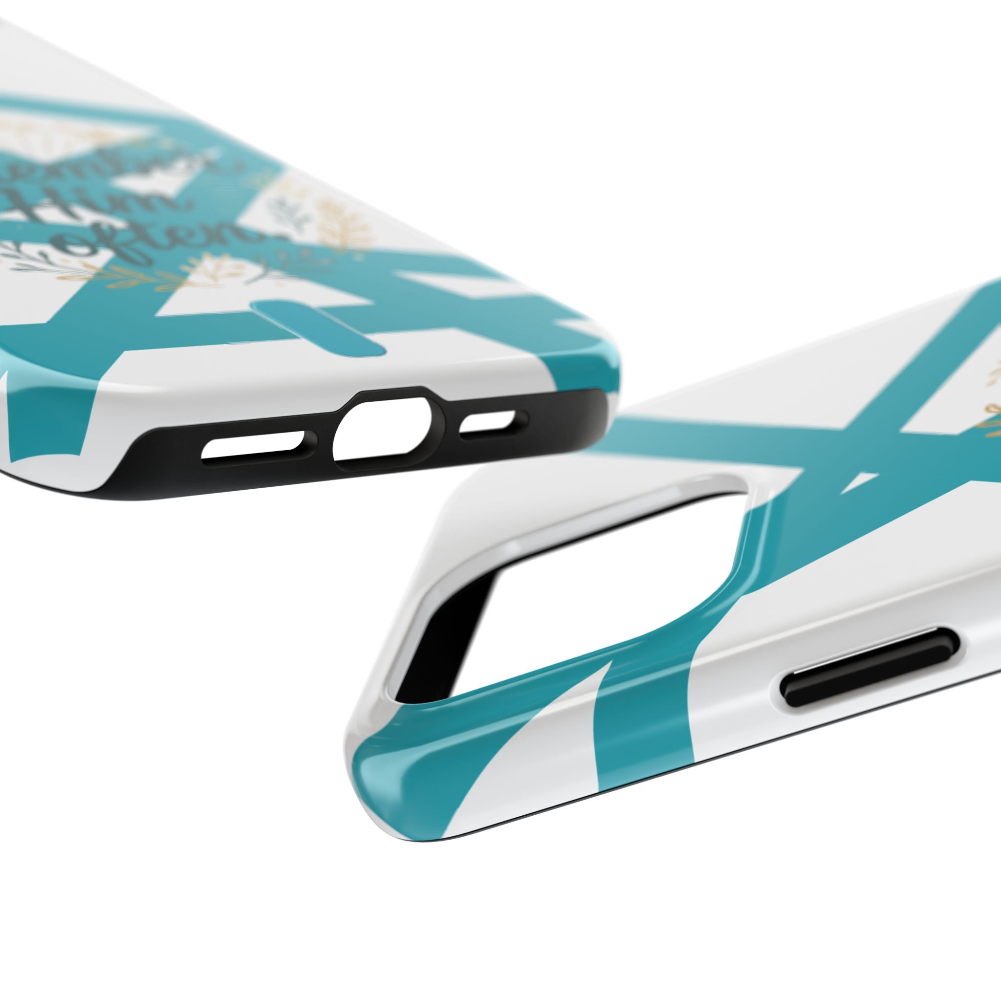 Remember Him Often Tough Phone Case — Floral Teal Memorial Protective Cover