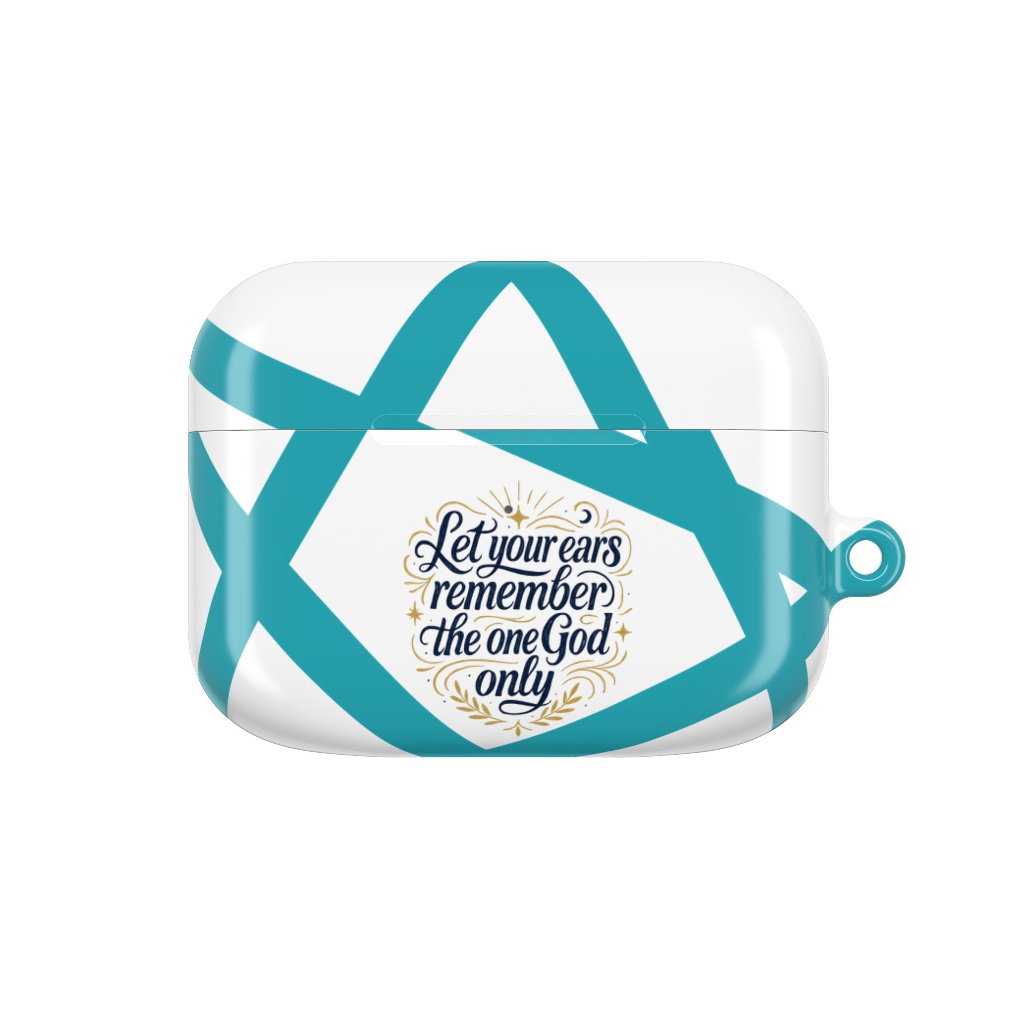 AirPod Case — Religious Star Design with “Let Your Ears Remember the One God Only”