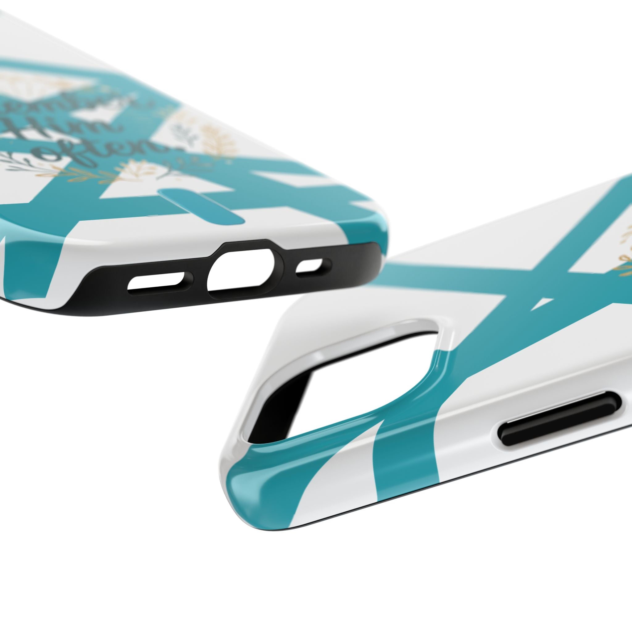 Remember Him Often Tough Phone Case — Floral Teal Memorial Protective Cover