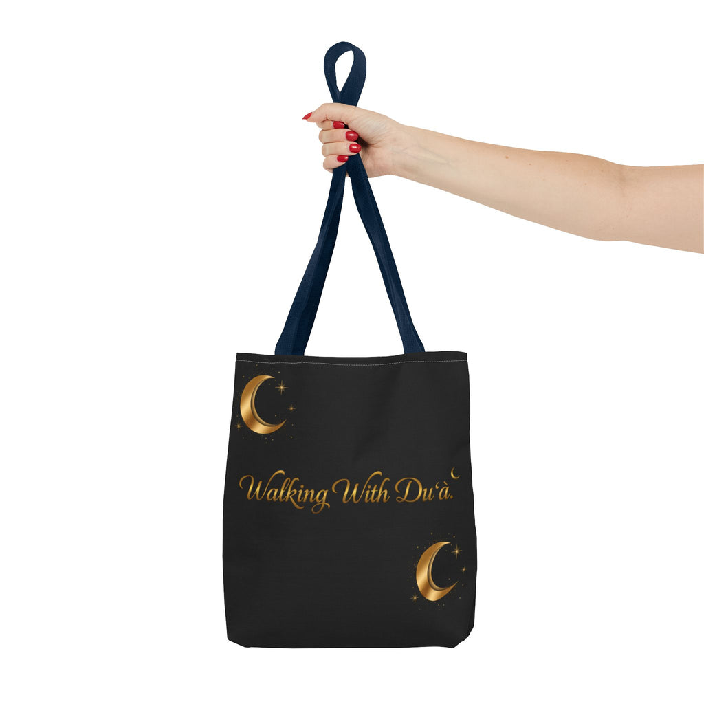 Walking With Dua Tote Bag — Inspirational Script Canvas Tote