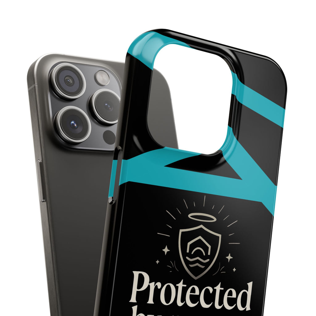 Slim Phone Case — "Protected by Prayer Not Plastic" Religious Protective iPhone Case