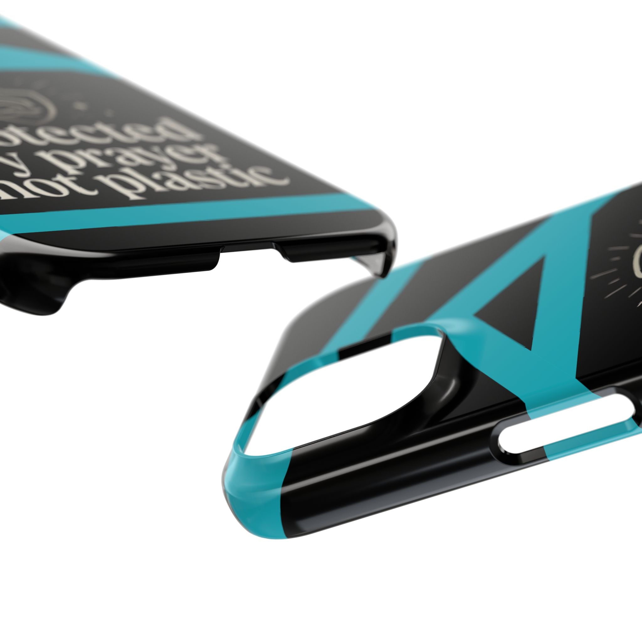 Slim Phone Case — "Protected by Prayer Not Plastic" Religious Protective iPhone Case