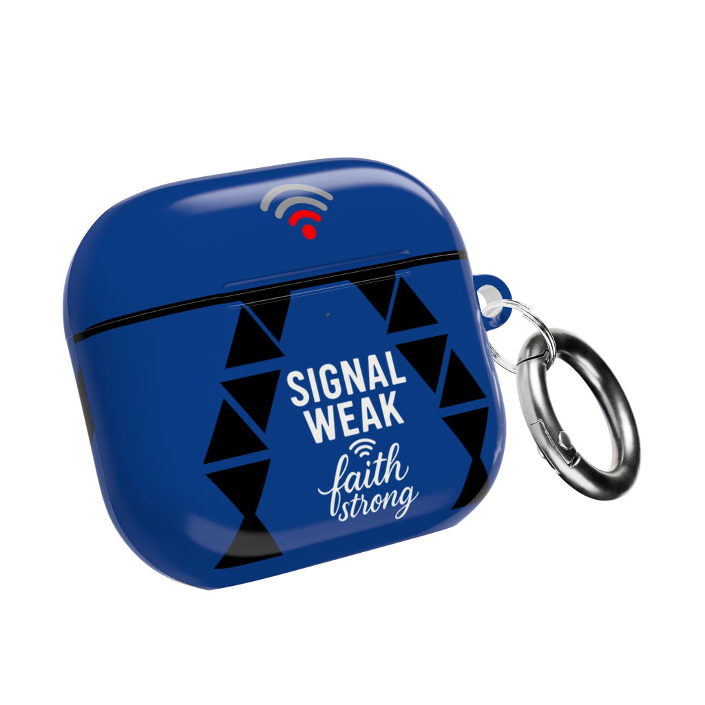 AirPods Case — "Signal Weak, Faith Strong" Blue Protective Case