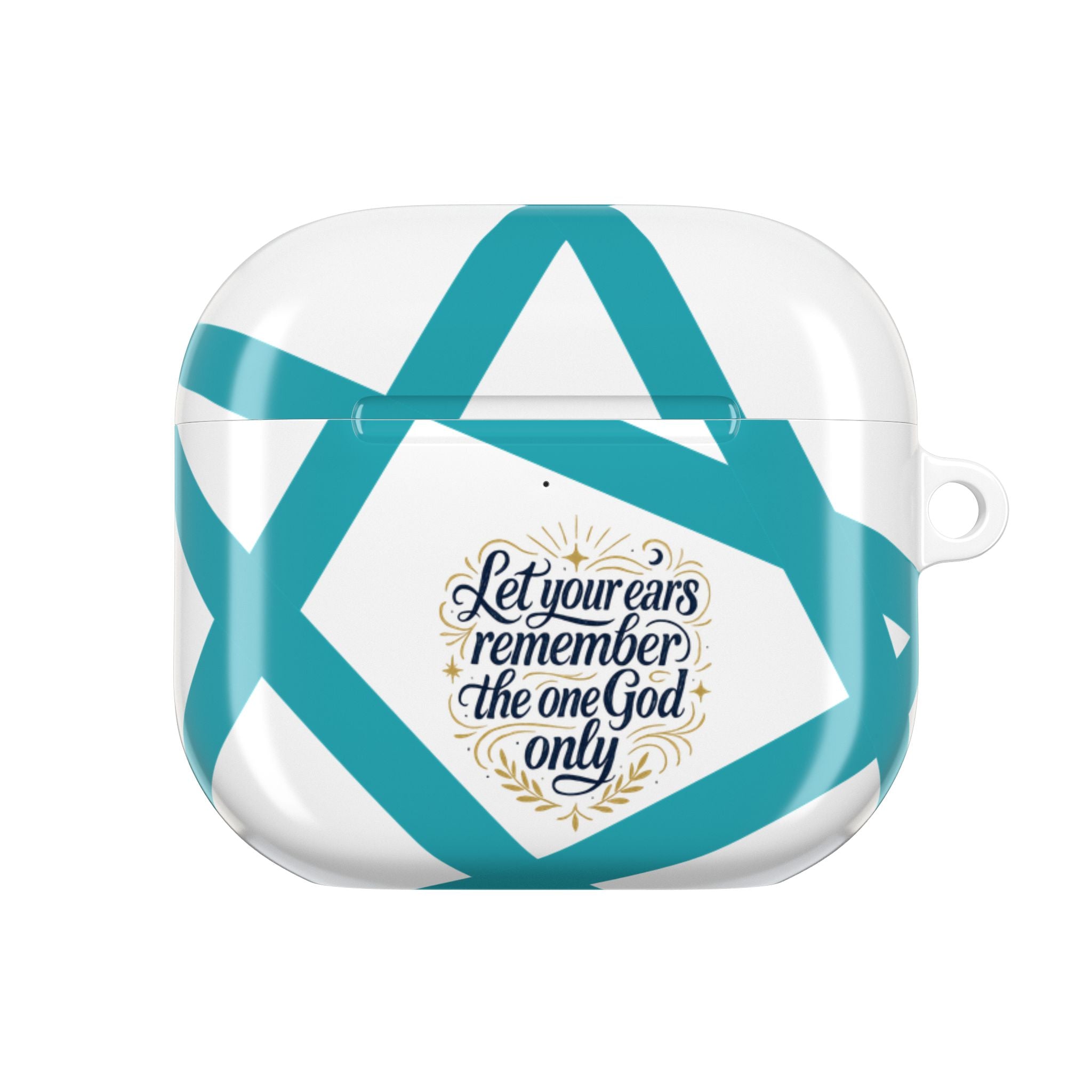 AirPod Case — Religious Star Design with “Let Your Ears Remember the One God Only”