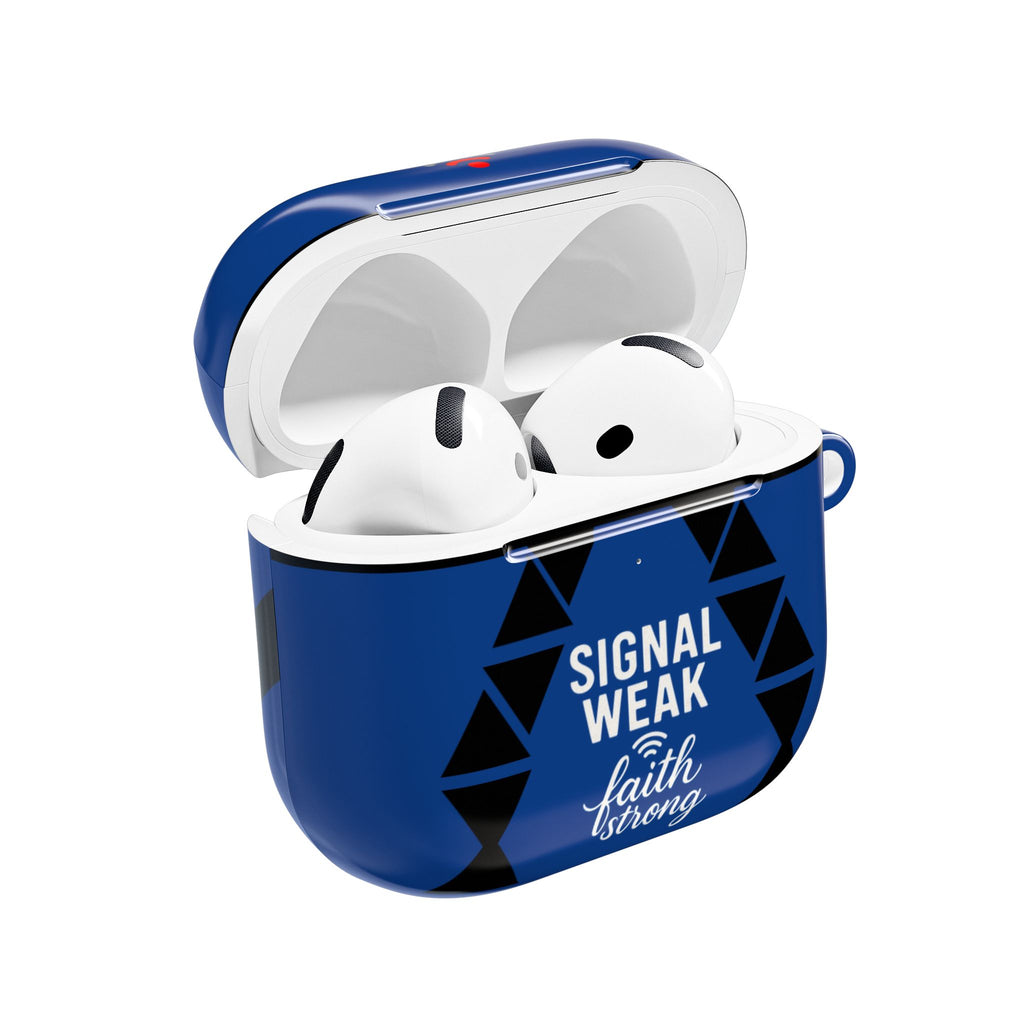 AirPods Case — "Signal Weak, Faith Strong" Blue Protective Case
